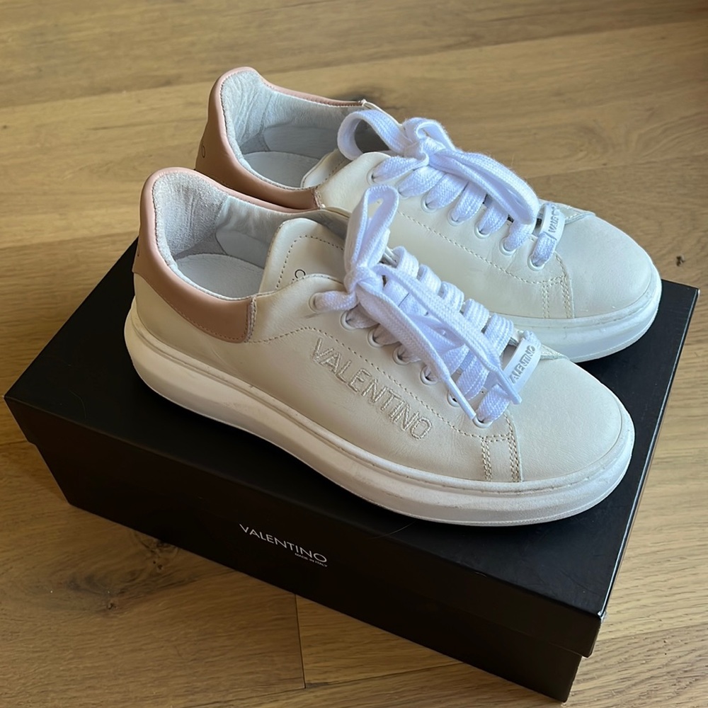 Valentino pink and white sneakers
